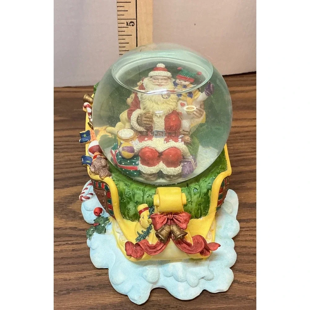 The Trimmerry Vintage Santa Sleigh Water Globe Hand Painted Christmas Decor